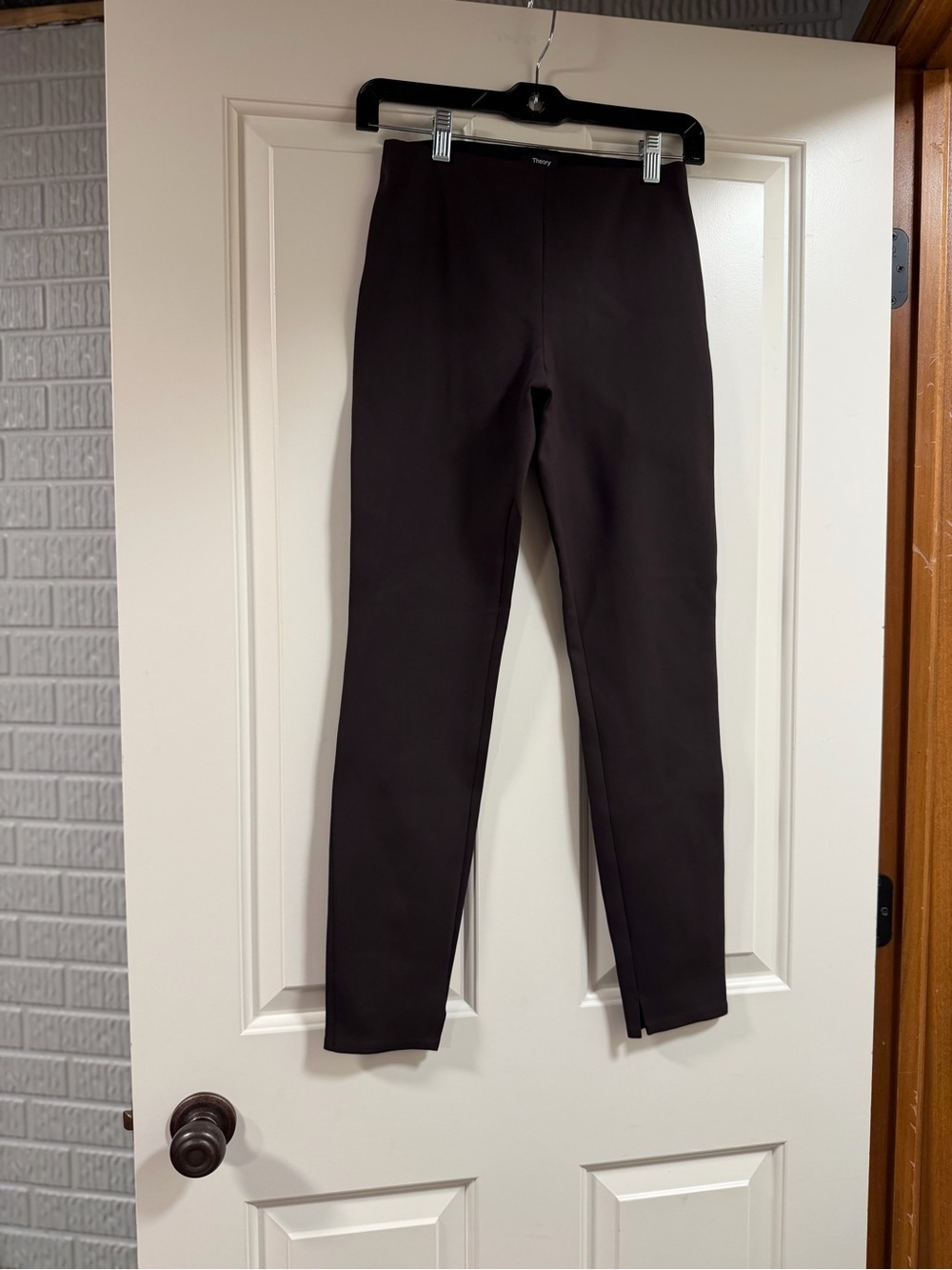 Theory Core Scuba Skinny Legging Pants Petite P Mink Brown Stretch NWT